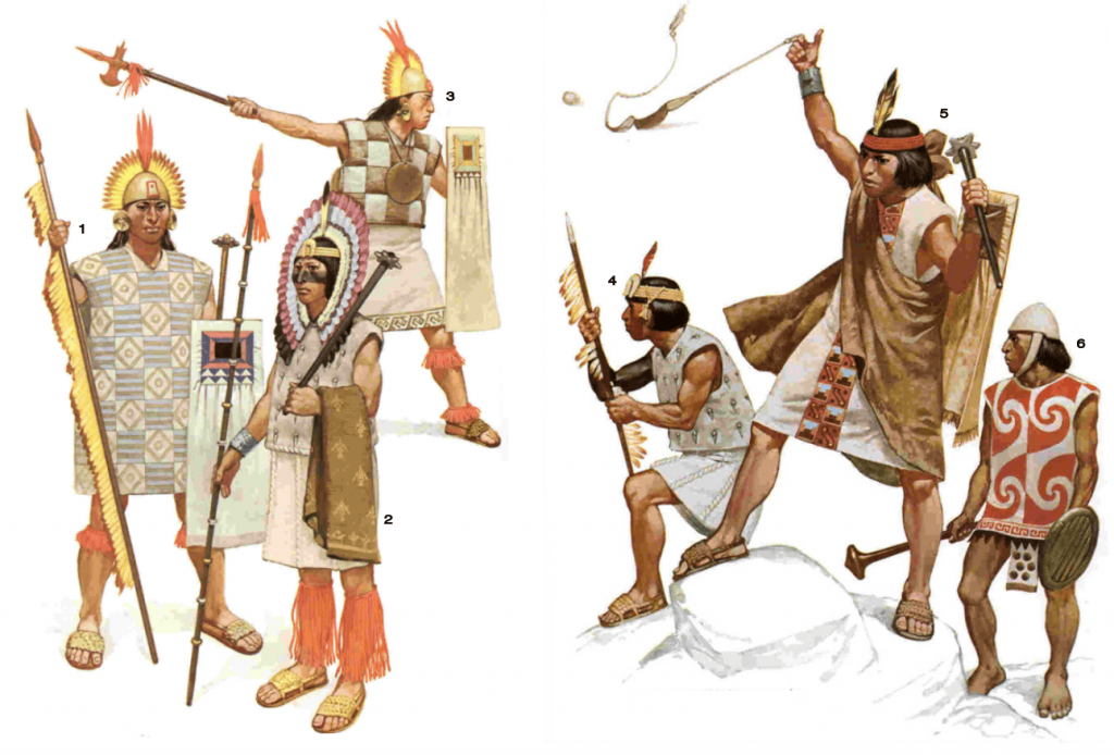 Armia inkaska. Uzbrojenie wojsk Hiszpańskich i Inkaskich