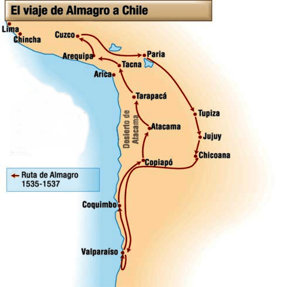 Wyprawa Diego de Almagro do Chile - Mapy i schematy związane z imperium Inków